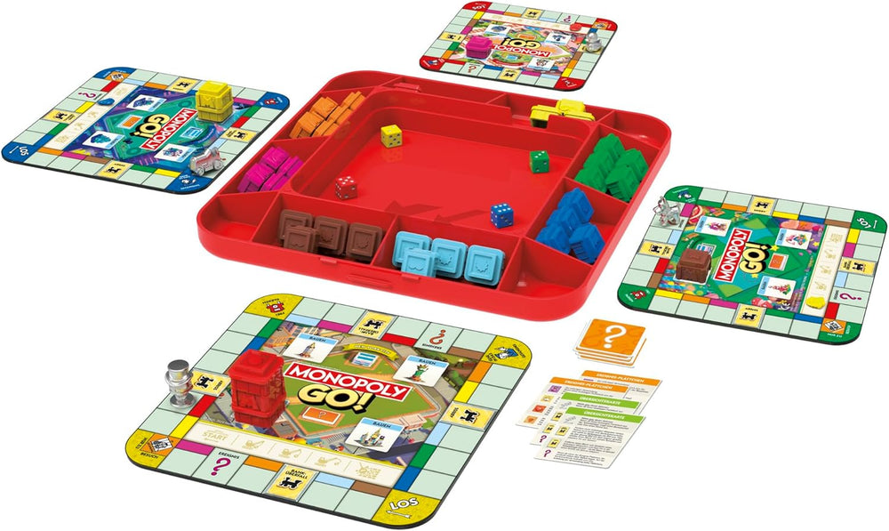 Brætspil Monopoly GO! - Tysk version, spil baseret på den populære online version, hurtigt strategispil for hele familien, sjovt for 2 til 4 spillere