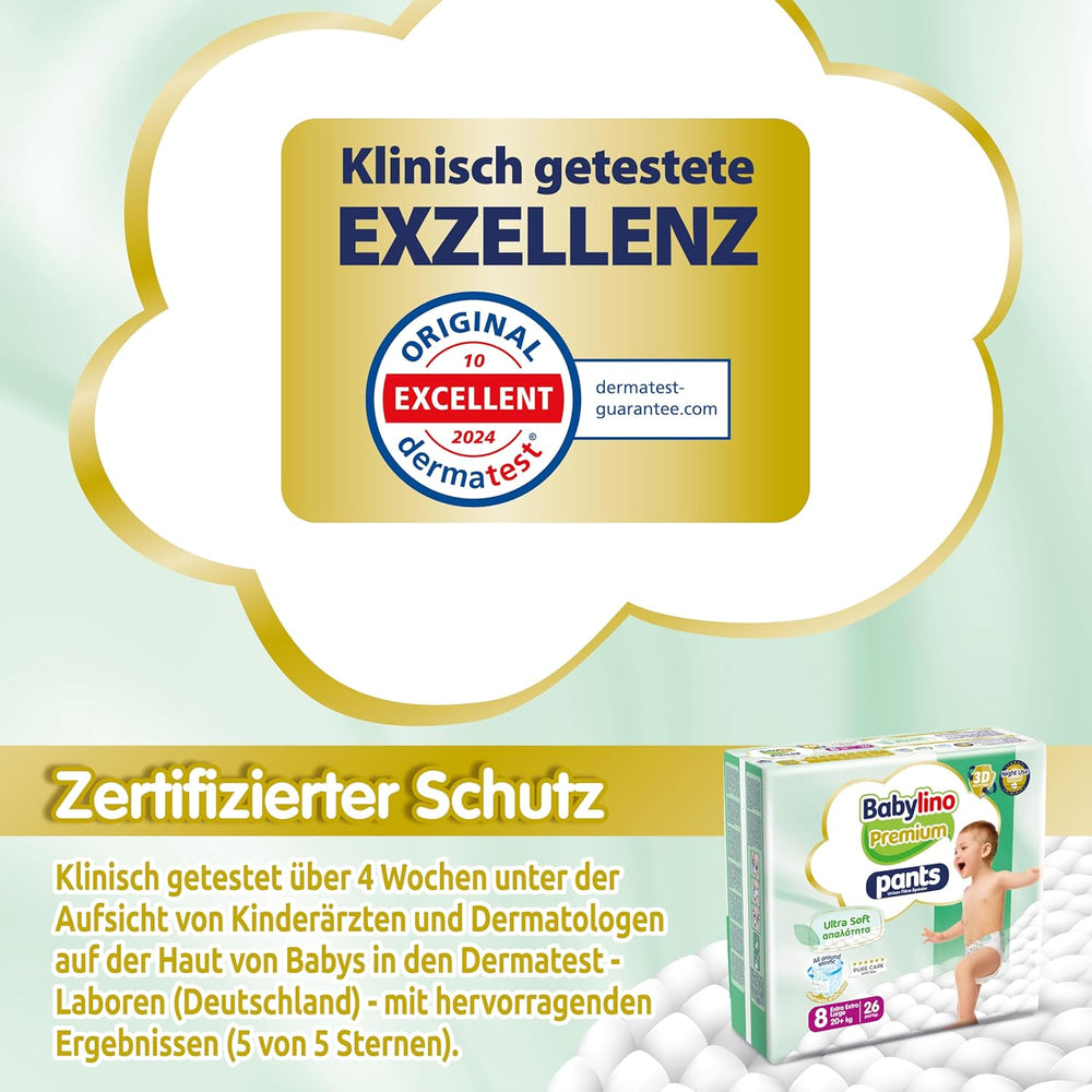 Premium bukser størrelse 8 med ultra-blødt filter, XXL (20+ kg), 26 stk.