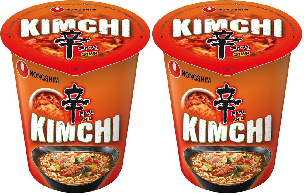 Instant Noodles Nong Shim Kimchi Ramyun Stor skål - Koreansk Ramen Suppe - Hurtig tilberedning - 1 pakke 112g