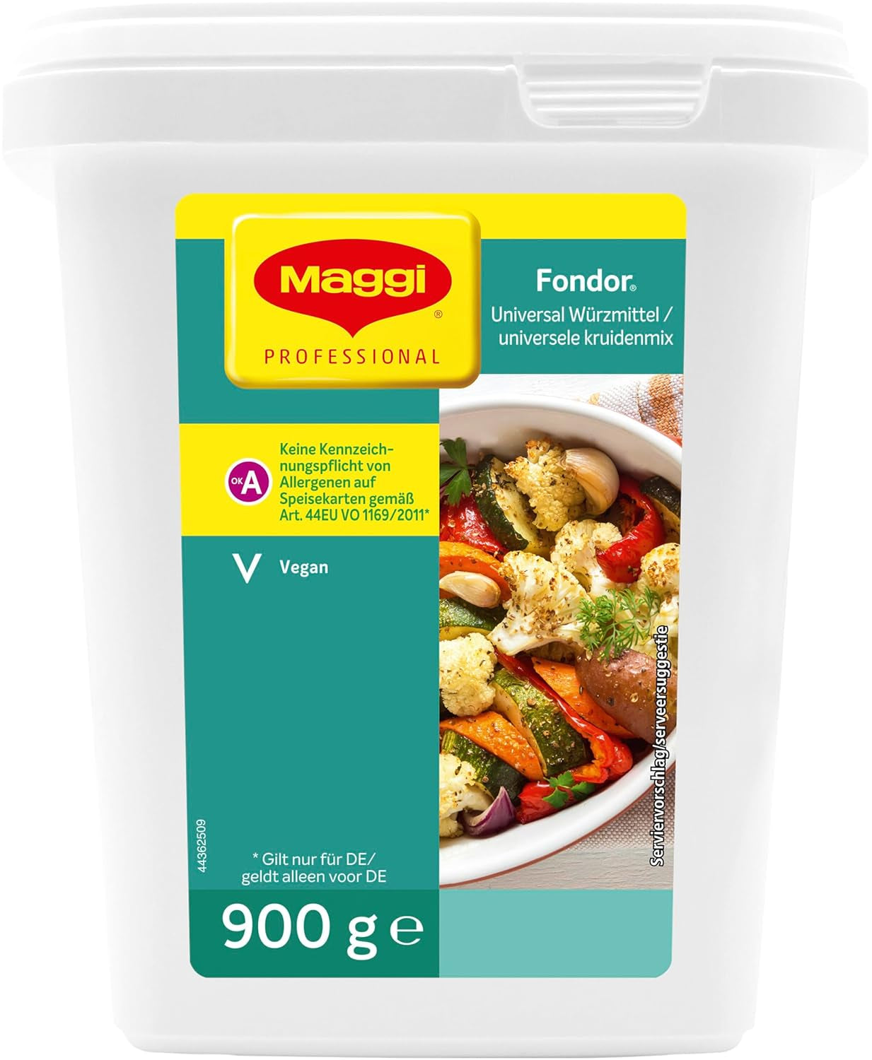 Maggi Professional Fondor Universal-Würzmittel o.k.A., vegansk Würzmischung, 1er Pack (1 x 900g Gastro Box)