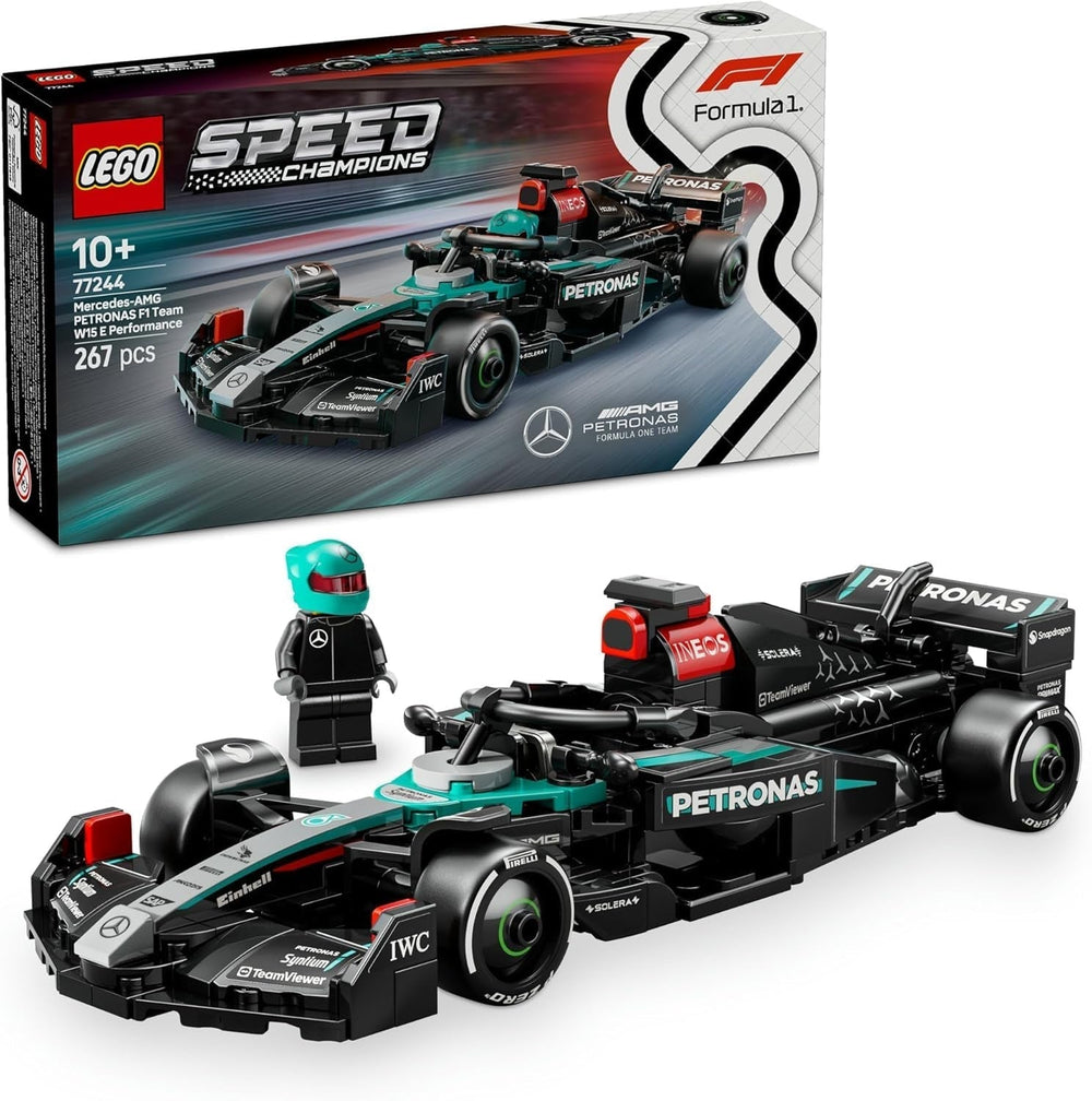 LEGO Speed Champions Mercedes-Amg F1 W15 Racerbil - Formel 1 Minifigur Legetøj - Bilmodel til at samle og bygge - Gave til drenge og piger 10+ eller voksne fans 77244 Byggesæt Besuche den LEGO-Store Mercedes-Amg F1 W15 Racerbil 77244