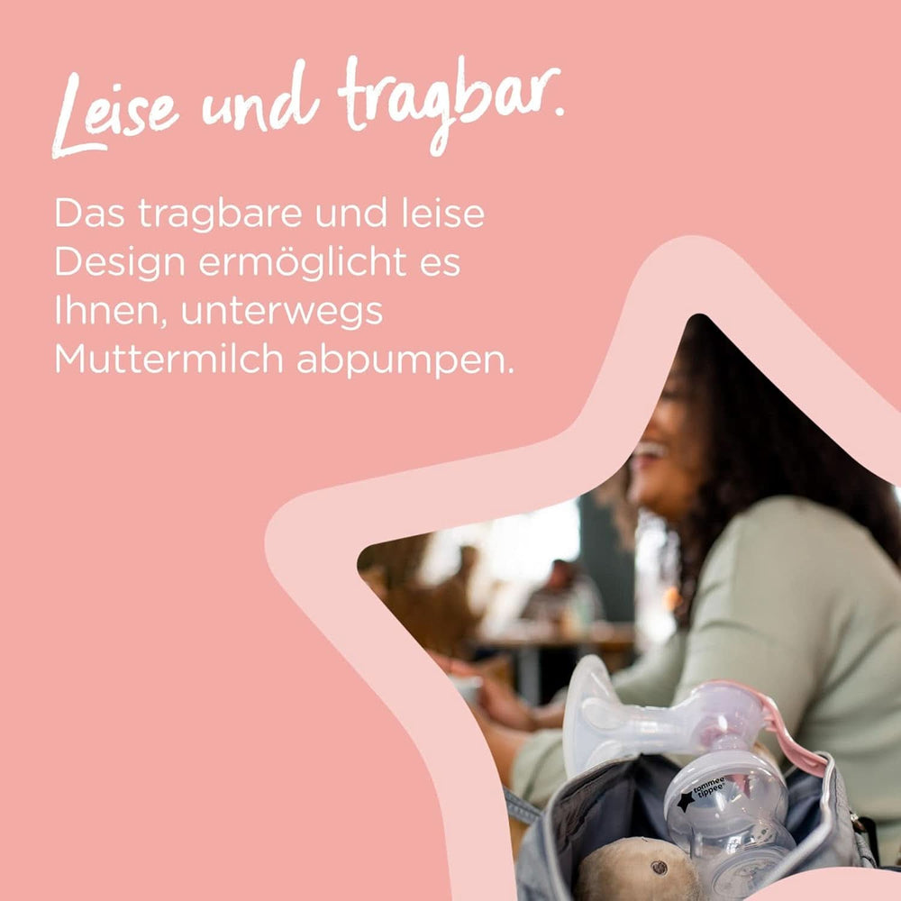 Tommee Tippee Made for Me Manuelle Einzel-Milchpumpe, Starke Saugkraft, Ergonomischer Griff, Tragbare Und Leise Milchpumpe, Samt Babyflasche Accessories Mad og Amning Bebe Naty Shop
