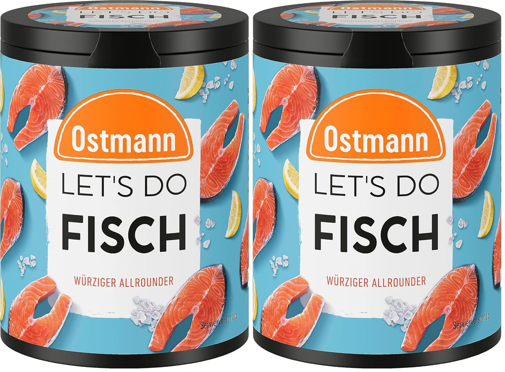 Ostmann Gewürze - Let's Do Fisch Allrounder | Gewürzsalz für Bratfisch, Flammlachs und Meeresfrüchte | Würziger Allrounder med sennep, citron og dild | 85 g i Metalldose genbrugsbar