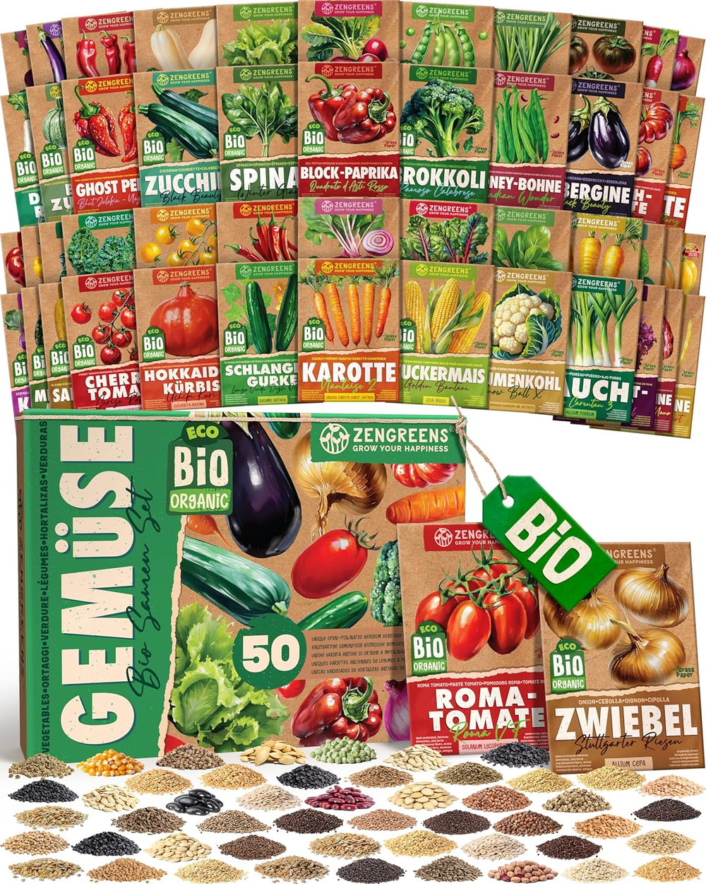 Økologiske basilikumfrø i et sæt med 6 - 6 basilikumfrø til nem dyrkning i haven, balkonen eller højbedet - Plantefrø - Frøplanter