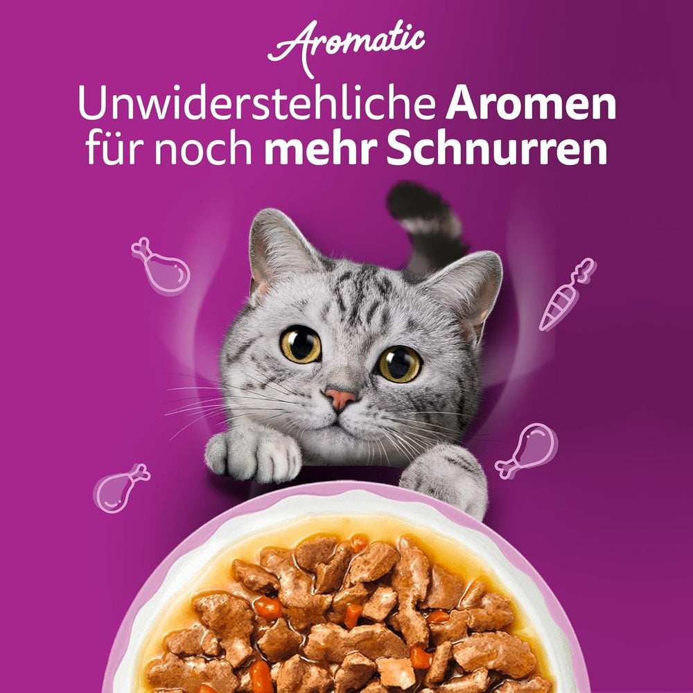 WHISKAS Hrană umedă aromatică pentru pisici în sos 40 x 85g Selecție de pește