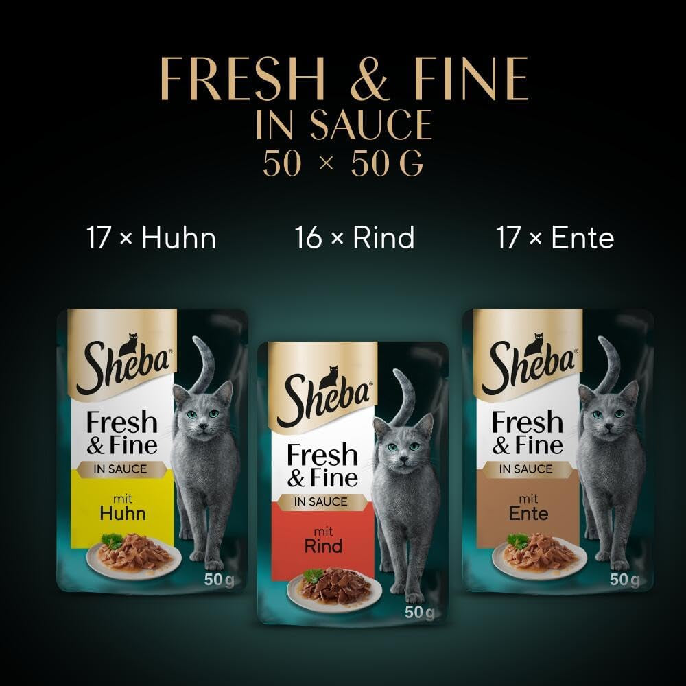 Sheba CATCARE Pouch Wet Fresh & FINE (Meat) Chunks IN Gravy Adult 50G Multipack Standard