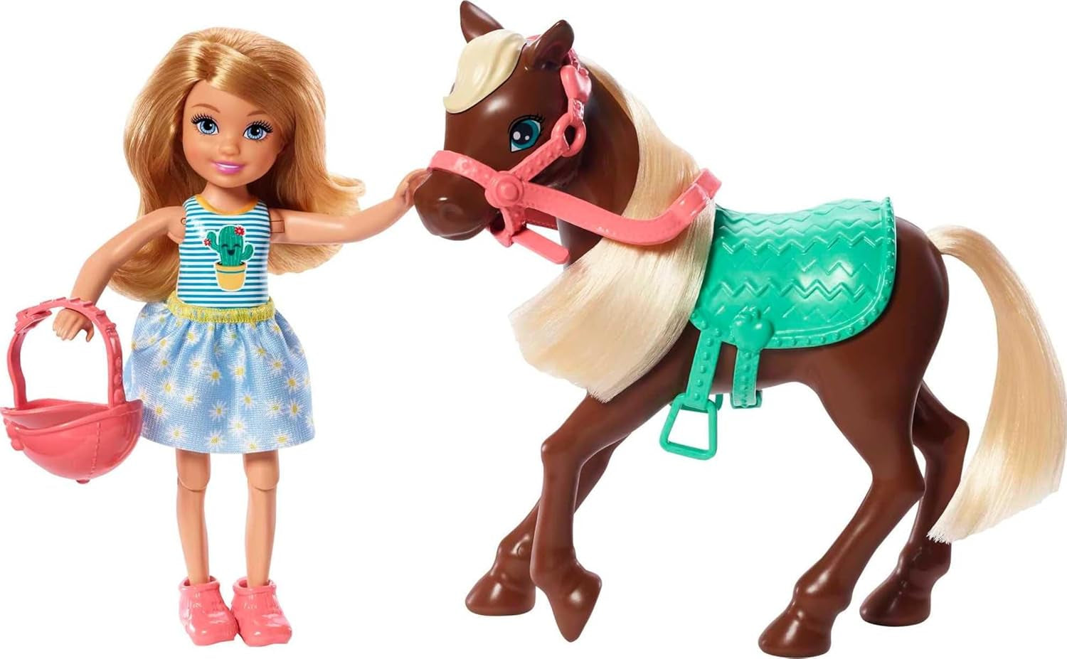 Barbie GHV78 - Club Chelsea Playset cu păpușă și cal, aprox. 15 cm, blondă, cu modă și accesorii, jucărie cadou pentru copii de la 3 la 7 ani Papusi Naty Shop Singur
