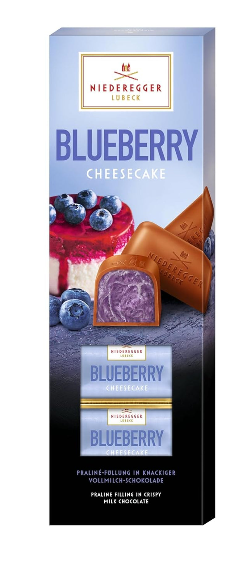 Niederegger Klassisk Chokolade "Blåbær Cheesecake" 100g