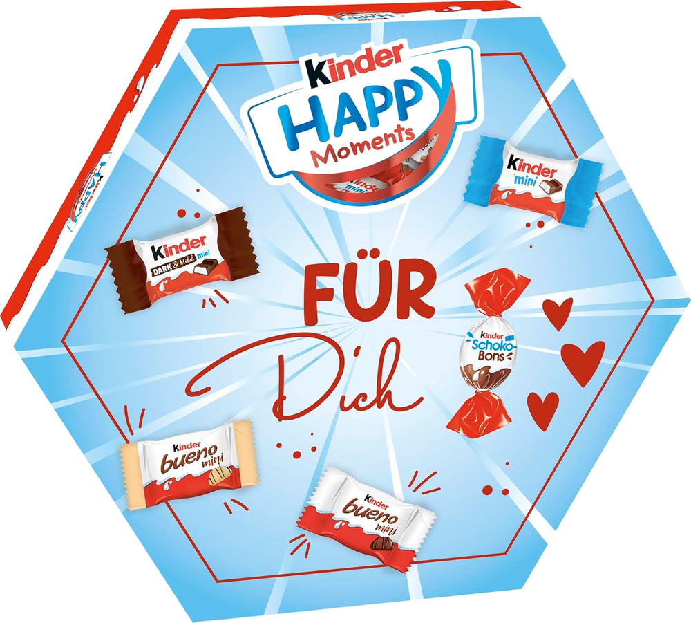 kinder Happy Moments Mini Mix - Valentinsdag gave til ham og hende - Til socialt samvær og deling med venner og familie - 161g