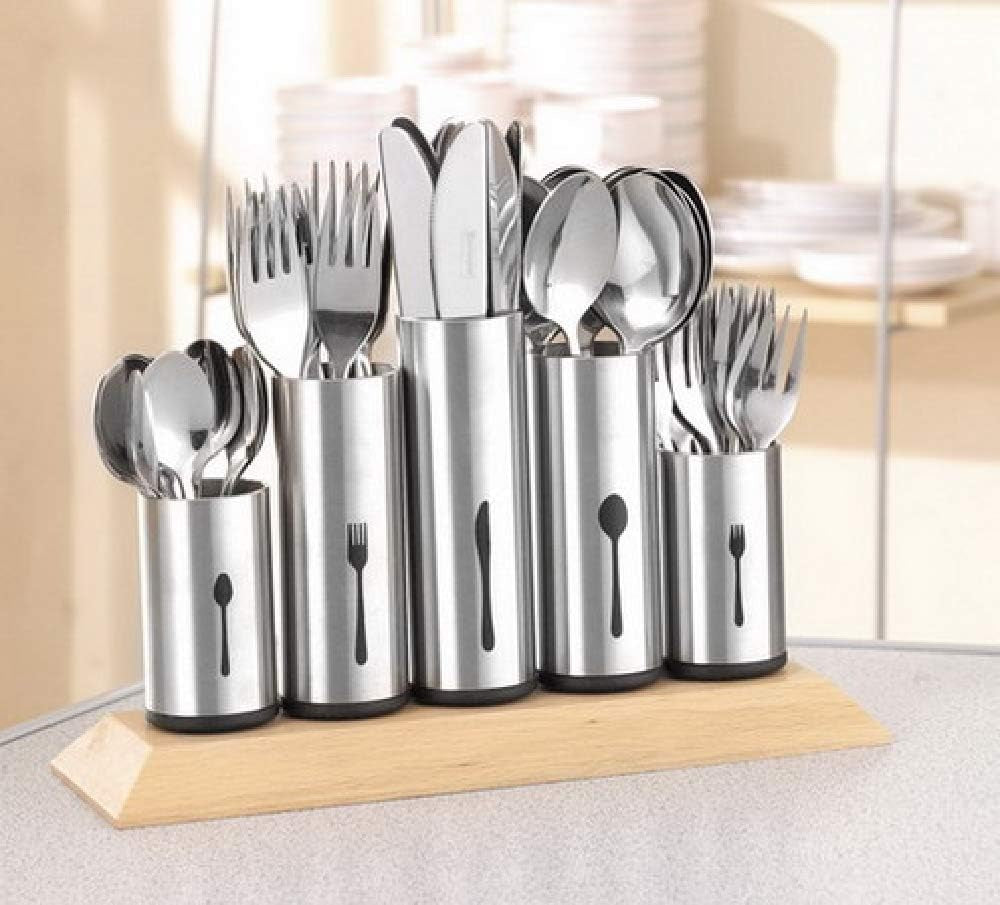 Bestikholder i rustfrit stål, 1 pakke, Silver Naty Shop Kitchen