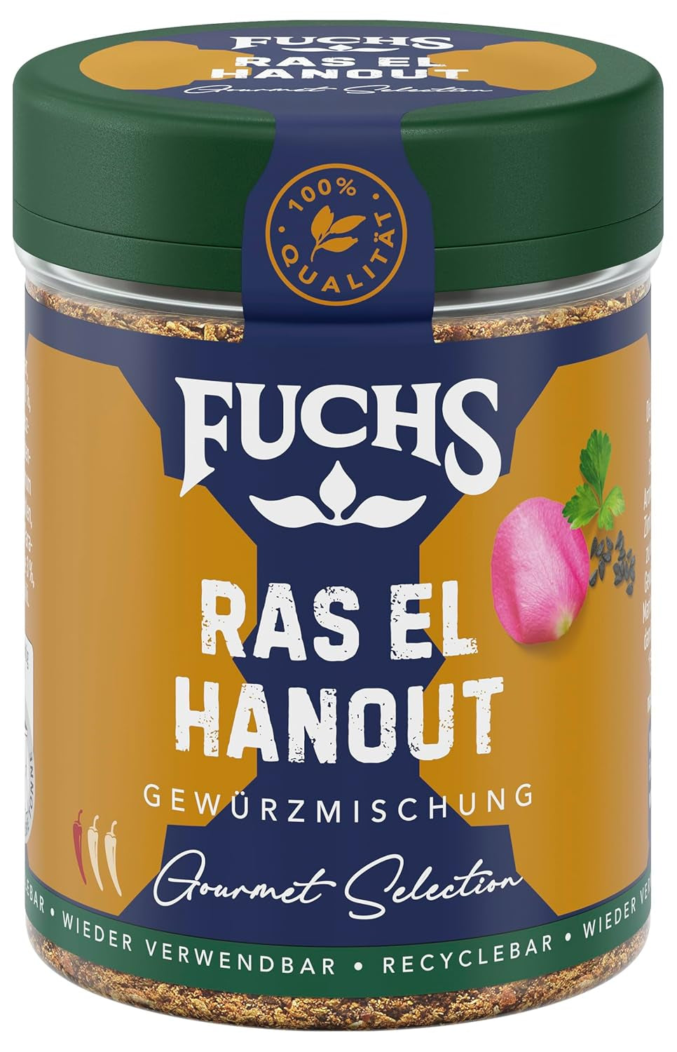 Fuchs Gewürze Gourmet Selection Naher Osten-Afrika – Dukkah Gewürzmischung, nachfüllbarer Gewürz Mix, zum Verfeinern von Fisch und Lamm, vegansk, 50 g