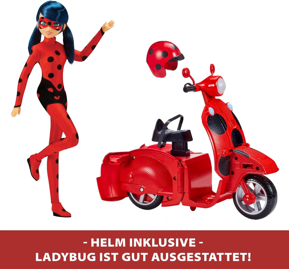 Bandai - Miraculous Ladybug - Scuter Miraculous Switch'n Go + păpușă articulată Ladybug Lucky Charm 26 cm - P50668