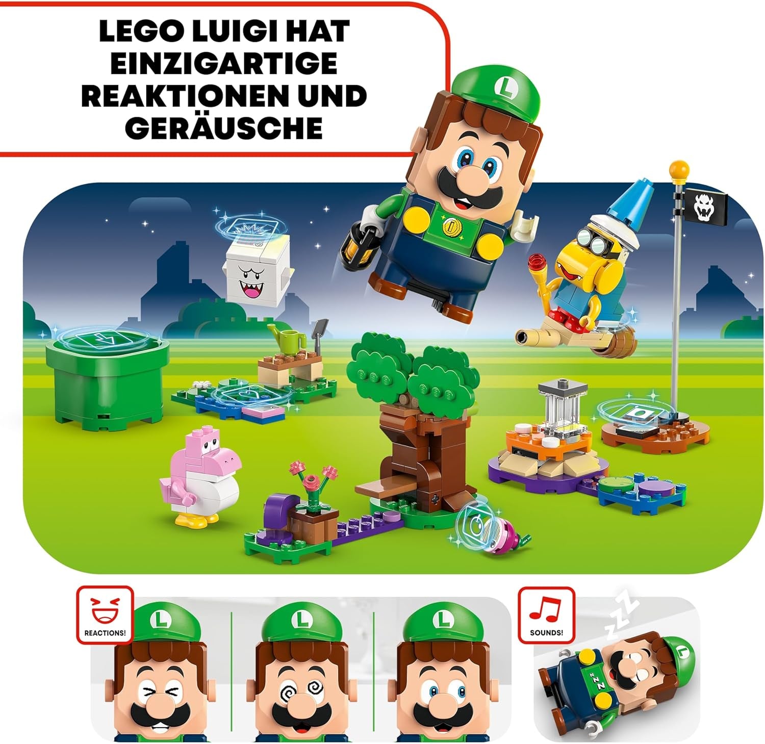 LEGO Super Mario Abenteuer med dem interaktive Luigi, Nintendo Geschenk for Jungen, Mädchen og Gamer ab 6 Jahren, Abenteuer-Spielset for Kinder med rosa Baby Yoshi 71440