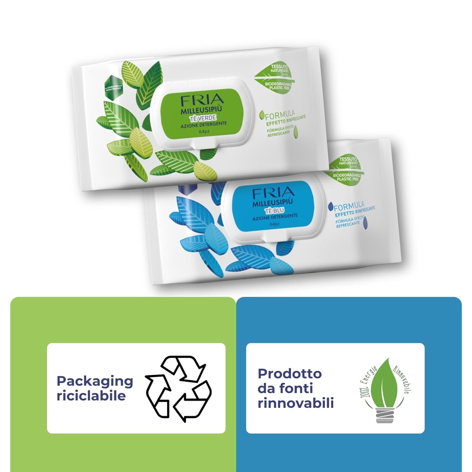 MilleusiPiu Maxi med låg, 64 vådservietter, 64 enheder