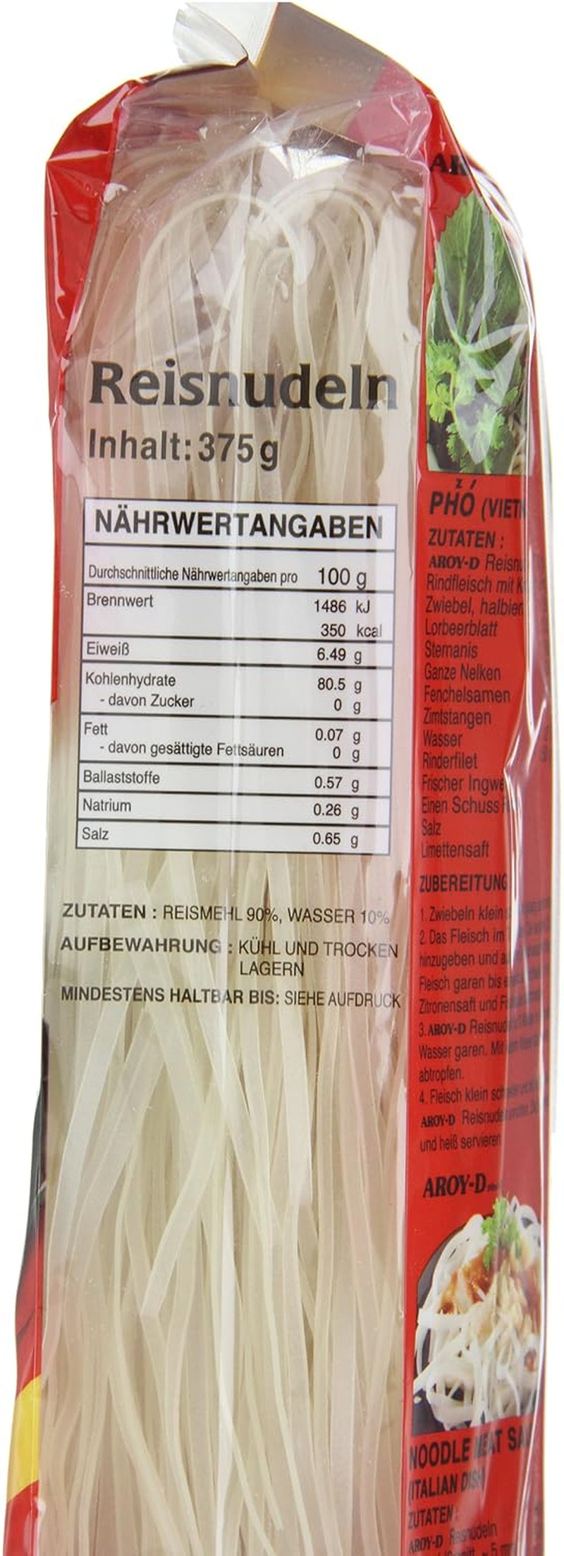 Aroy-D Risnudler Glutenfri 3 mm pakker (1 pakke x 375 g)