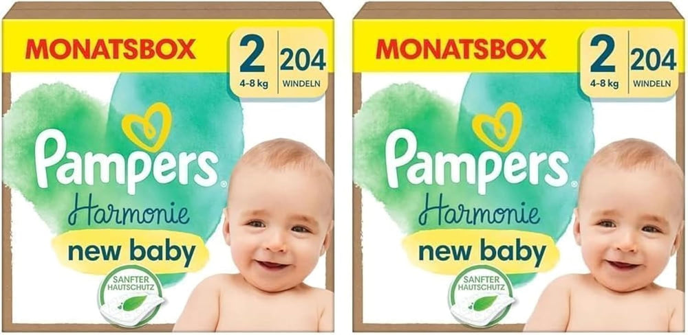 Pampers Harmony bleer størrelse 1, 180 bleer, 2kg-5kg, skånsom hudbeskyttelse med 100% Pampers beskyttelse
