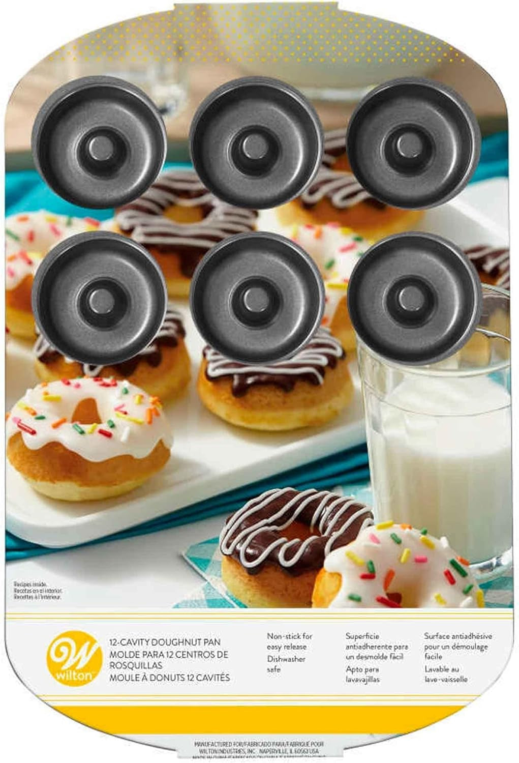 Wilton Donut-Backform Mit 12 Mulden Donutform, Hochwertige Donut Backform Mit Antihaftbeschichtung Für 12 Mini-Donuts, Spülmaschinenfest Matrite si tavi pentru copt Naty Shop