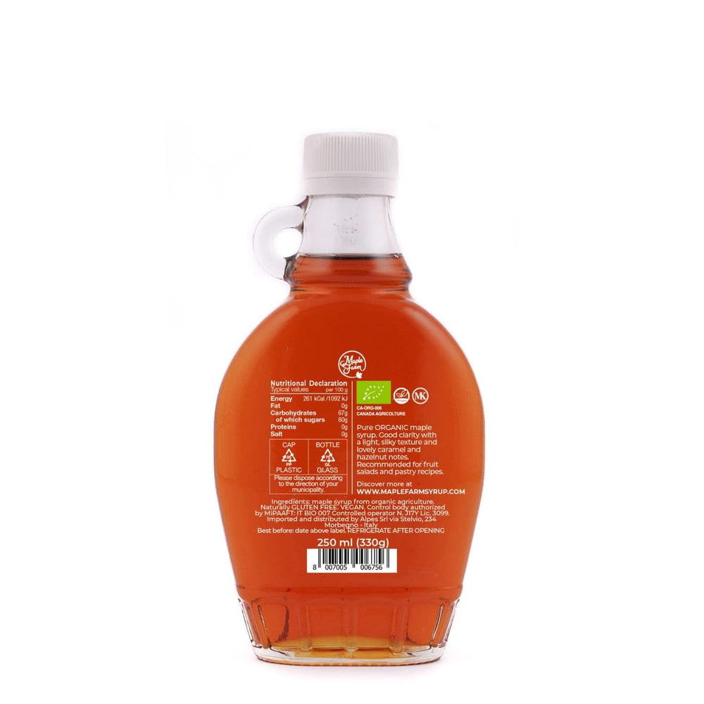 Maplefarm - ren canadisk økologisk mørk ahornsirup, klasse A, mørk, stærk smag - 250 ml sødemidler Naty Shop