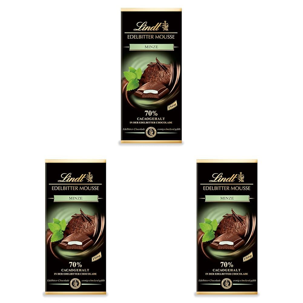 Lindt mørk chokolademousse med chili og kirsebær | Bar 150g | Med 70% kakaoindhold og mørk chokolademoussefyld og kirsebær chili | Chokoladebar | Mørk chokolade