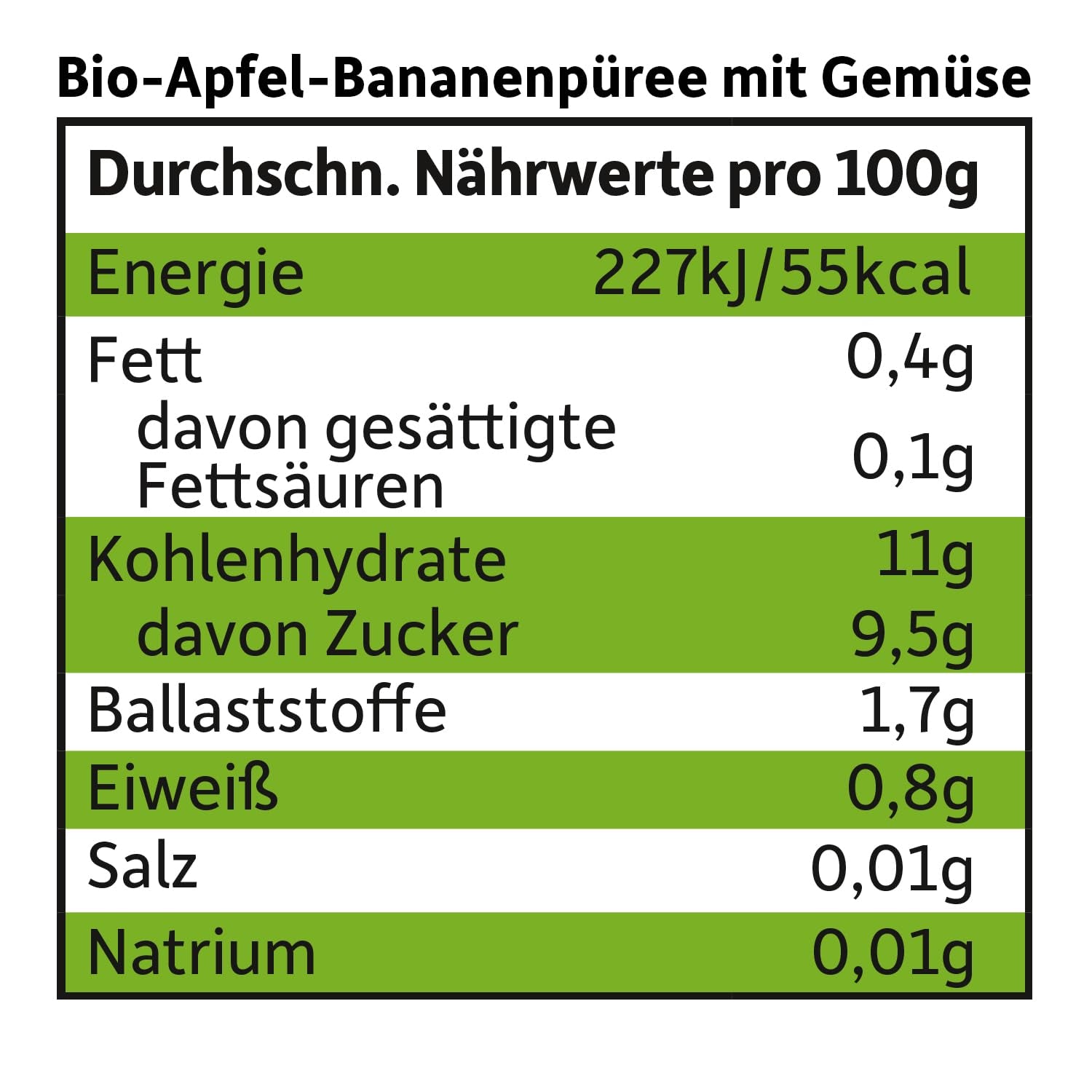FRECHE FREUNDE Økologisk presselig frugtpose med æbler, bananer, spinat og agurk, pureret frugt og grøntsager i en klembar pose til babyer fra 6 måneder, vegansk, pakke med 6 (6 x 100 g)