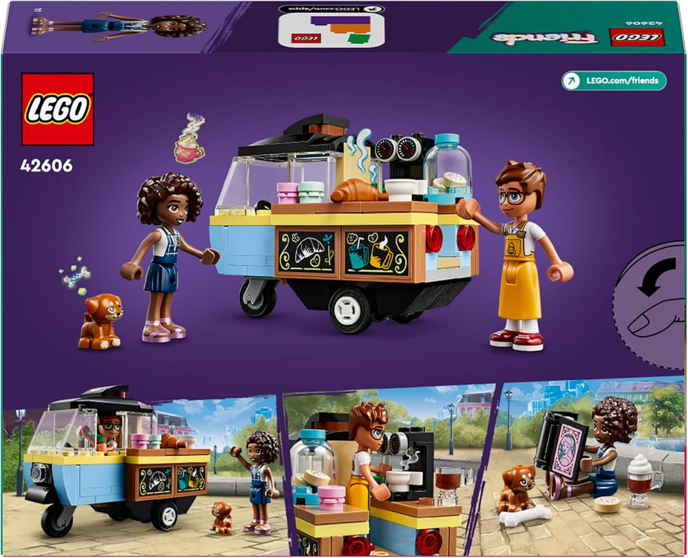 LEGO Friends Rolling Café Lille bagelegetøj til børn, gave til piger og drenge 6 år, pædagogisk legetøj med Aliya, Jules og hunden Aira 42606 Byggesæt Beuche den LEGO-Store