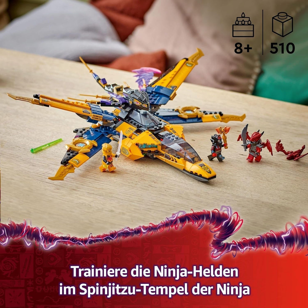 Ras og Arins LEGO NINJAGO Super Storm Flyer - Legetøj med drone, skydere, klinger og motorer - Inkl. 3 Ninja-rollespilsminifigurer - Byggesæt til drenge og piger fra 8 år 71833 Byggesæt Besuche den LEGO-Store