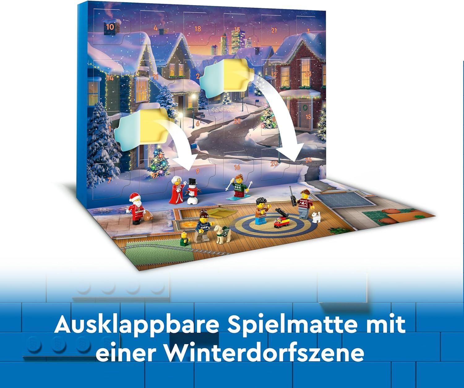 LEGO City Adventskalender 2024, Adventsgave til børn fra 5 år, 24 overraskelser, minifigurer i juledragt, julemand og fru julemand, julegave 60436 Byggesæt Besuche den LEGO-Store