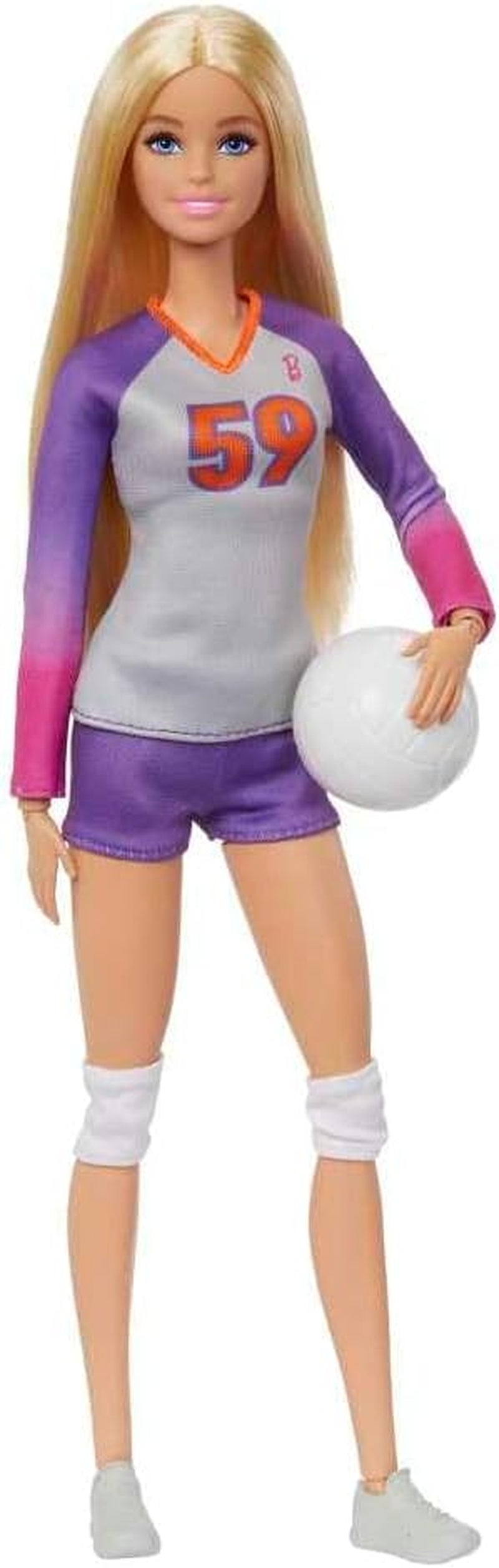 Barbie Made to Move - Volleyballspillerdukke med T-shirt og bold - 22 led til realistisk leg, inkluderer volleyball og sportstøj, HKT72 Naty Shop Moderne dukker