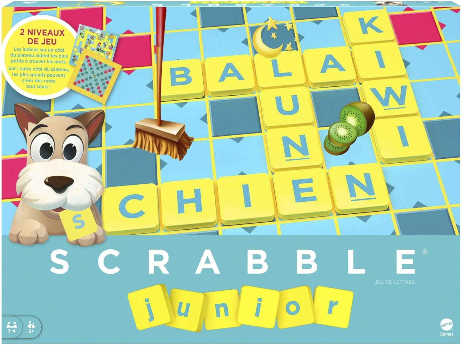 Mattel Games Scrabble Junior - Ordspil og spil til børn, brætspil velegnet til 2-4 børn i alderen 6+, design kan variere, tysk version, Y9670