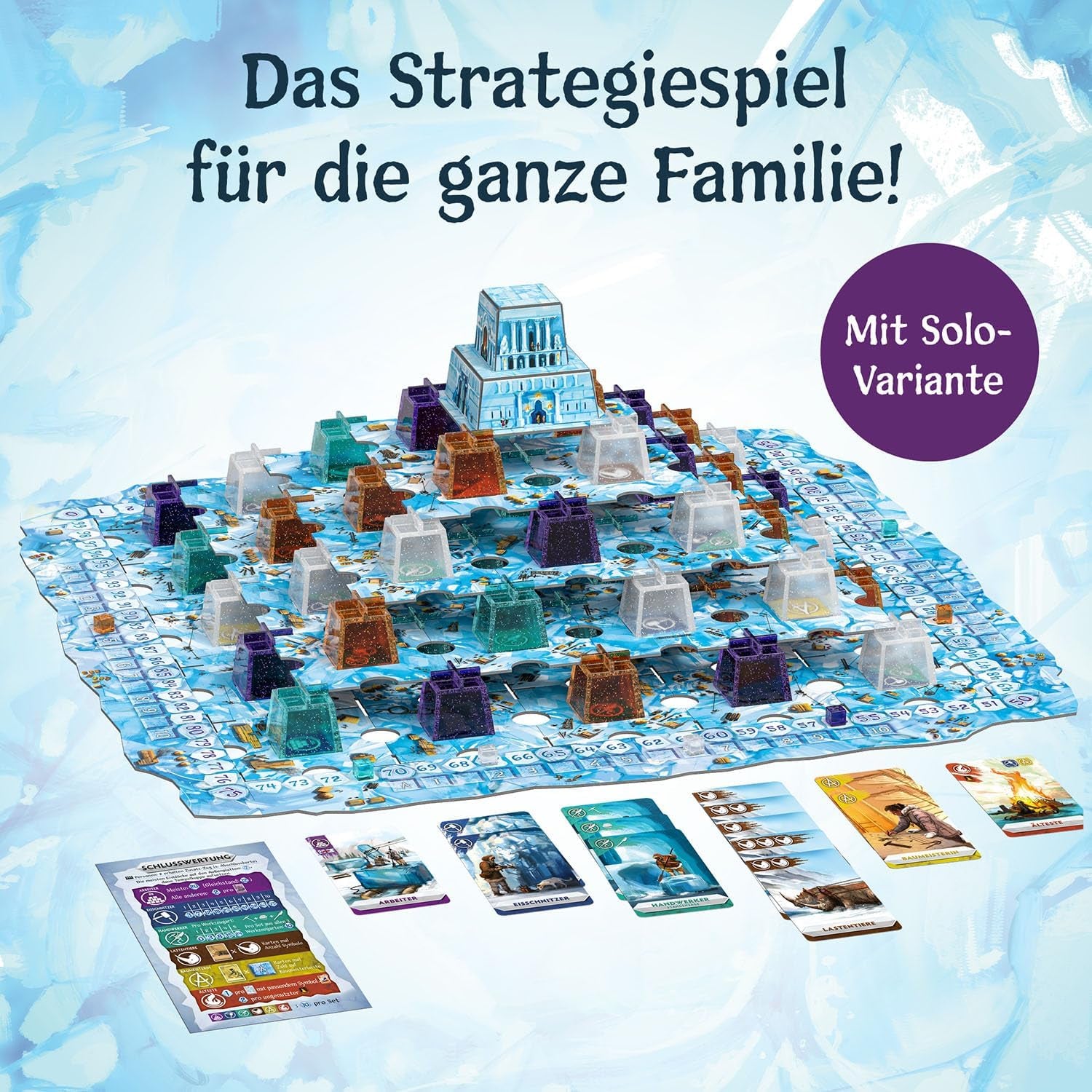 KOSMOS 683801 Nunatak - Temple of Ice, Familiespil, Cool 3D Setup, 3D Ice Game Brikker, Strategispil, Brætspil, Festspil