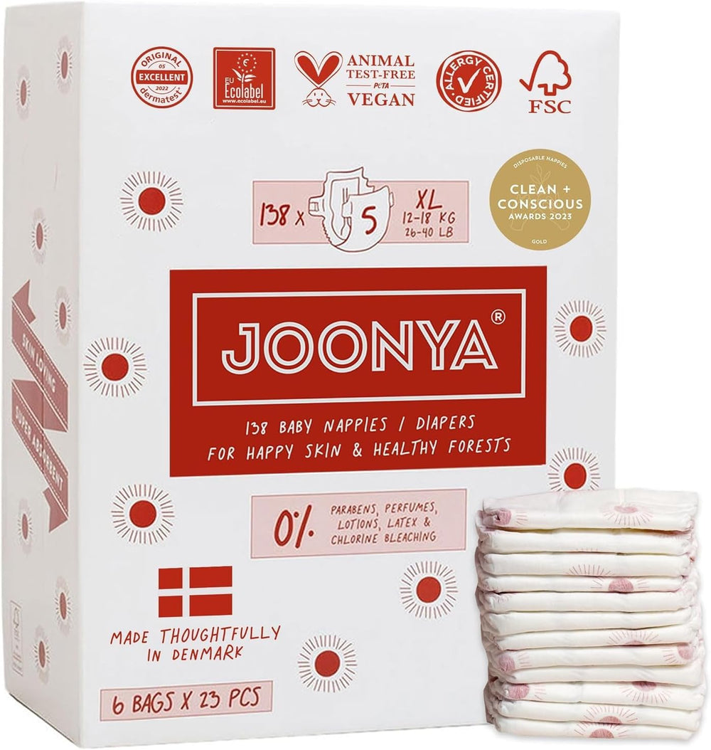 Babybleer, størrelse 3M (4-8 kg) - 1 pose med 28 - Ingen skadelige stoffer, miljøvenlig, højabsorberende, velegnet til natbrug, ultratynde og bløde - Fremstillet i Danmark