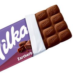 Milka Zartherb - alpin mørk mælkechokolade med et delikat strejf af kakao i multipakning - 25 x 90g