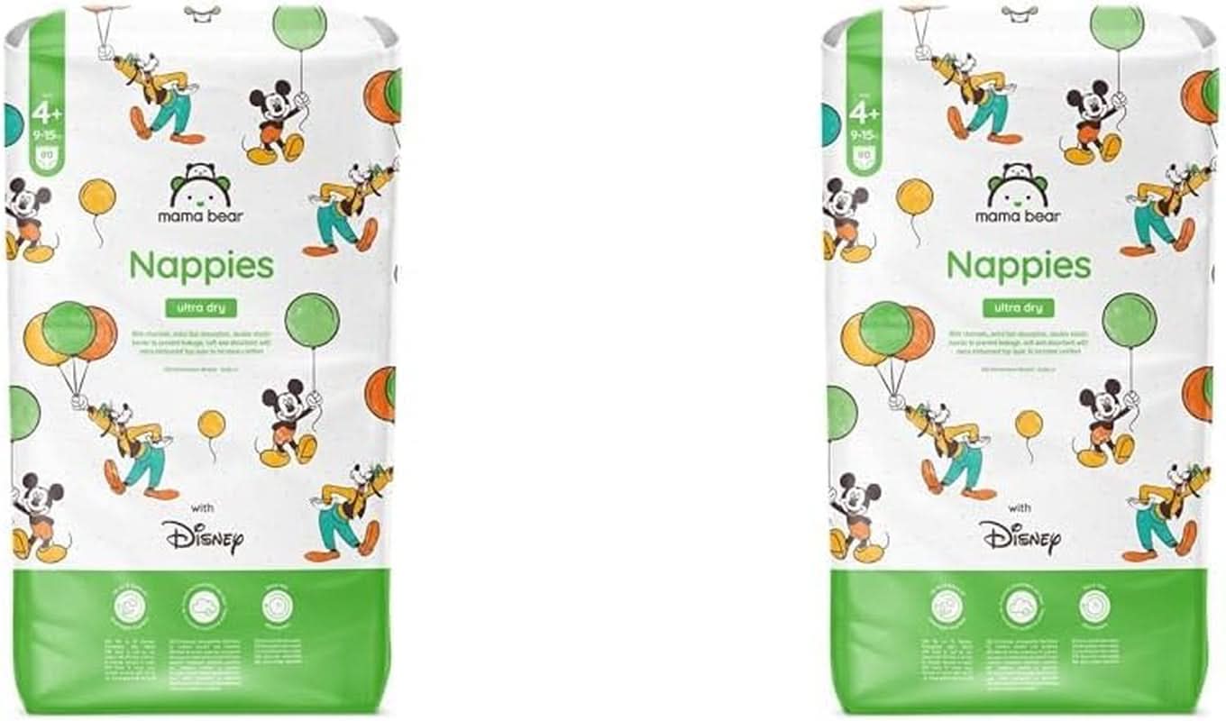 Bleer Mama Bear Disney Ultra Dry str. 4 (8-14 kg), hvid, 84 stk (1 pakke)