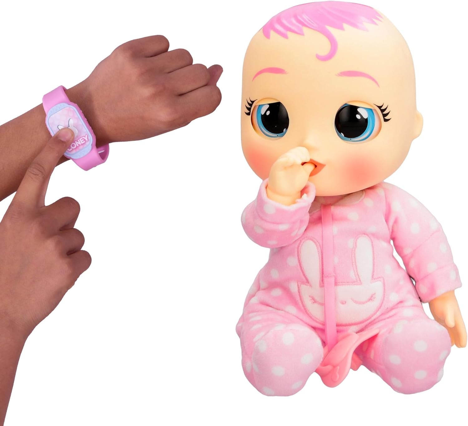 Cry Babies Magic Tears Newborn Coney-Deluxe interaktive Puppe Neugeborenen Puppe mit einem magischen Armband, die echte Tränen weint, Babyzubehör enthält. -Geschenk Spielzeug für Kinder ab 18 Monaten