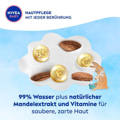 NIVEA Baby AQUA Feuchttücher, Baby Feuchttücher Zur Sanften Reinigung Empfindlicher Haut, Hypoallergene Und Parfümfreie Feuchttücher For Babies Mit 99% Wasser (1 X 57 Stück) Baby Wet Wipes Naty Shop