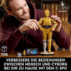 LEGO Star Wars C-3PO B, byggebar droid, model til at samle, bygge og vise, nostalgisk gaveidé til voksne og fans, samlerstykke, fantasy legesæt 75398 byggesæt Besuche den LEGO-Store