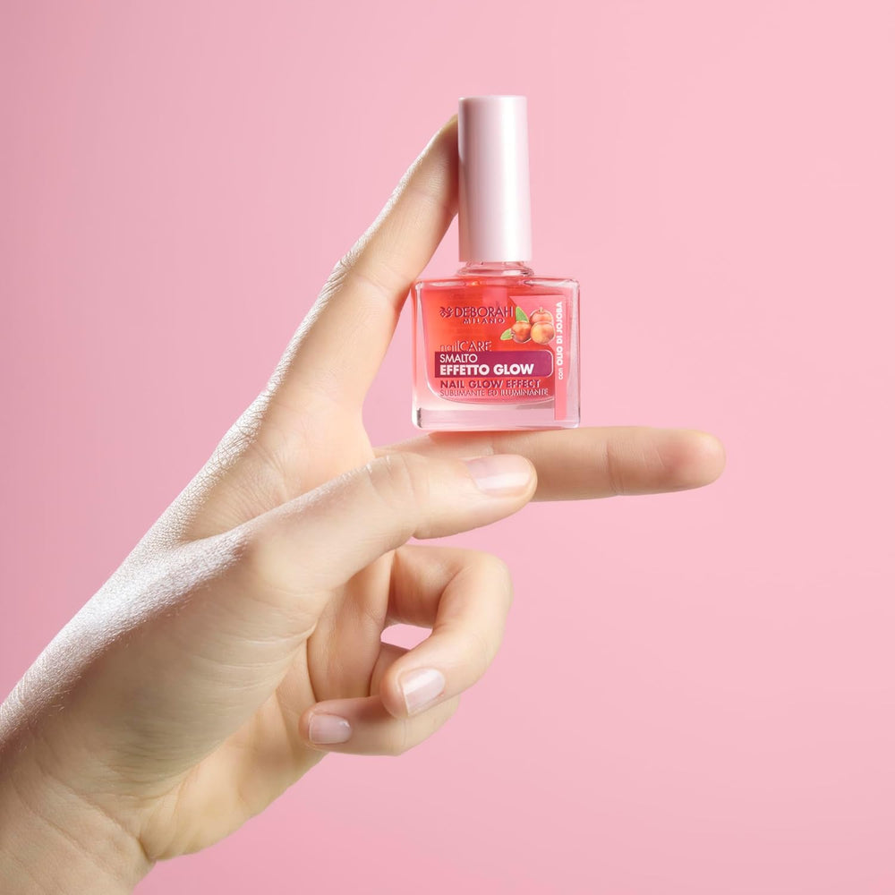 Milano neglelak til skøre negle, skør, skinnende effekt, lysner og forskønner negle, med jojobaolie, forbedrer den naturlige neglefarve, 8,5 ml