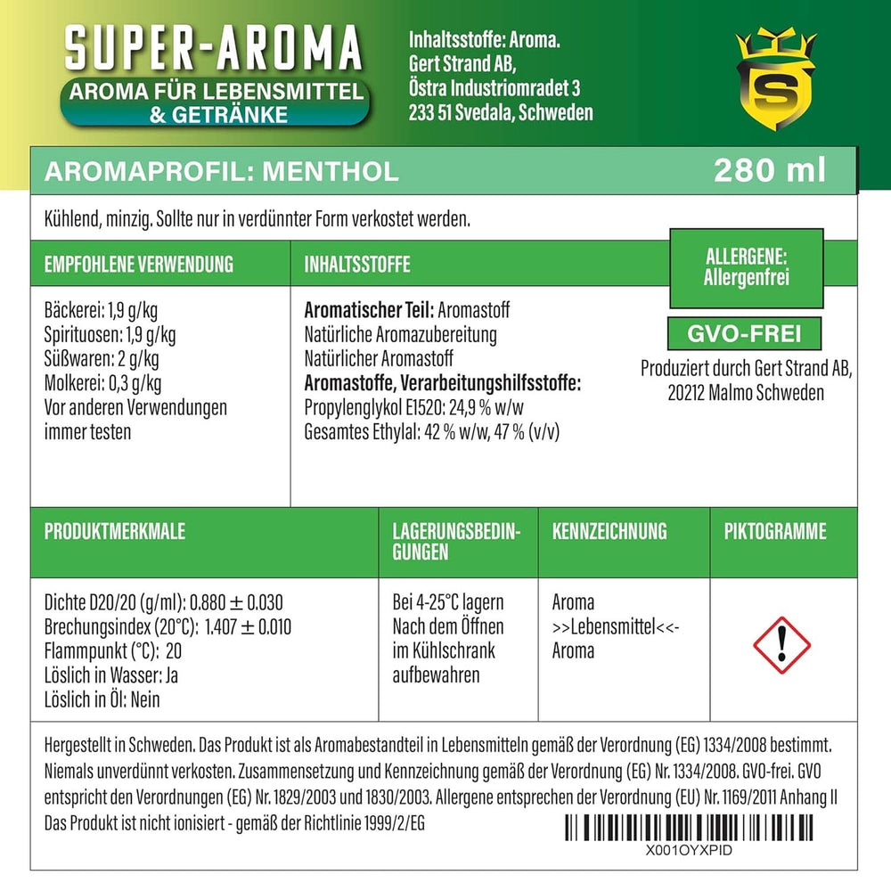 Mentholkoncentrat 280 ml Arome Naty Shop