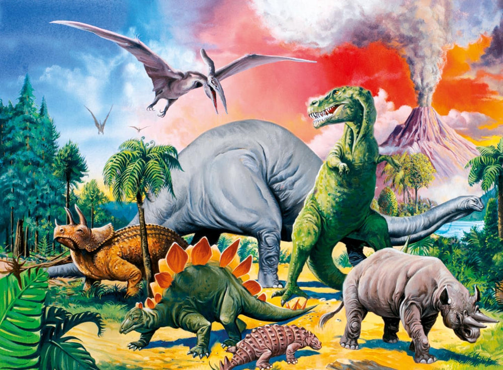 Ravensburger puslespil til børn - 10957 Blandt dinosaurerne - Dino puslespil for børn fra 6 år og ældre, med 100 brikker i XXL-format Puslespil Naty Shop