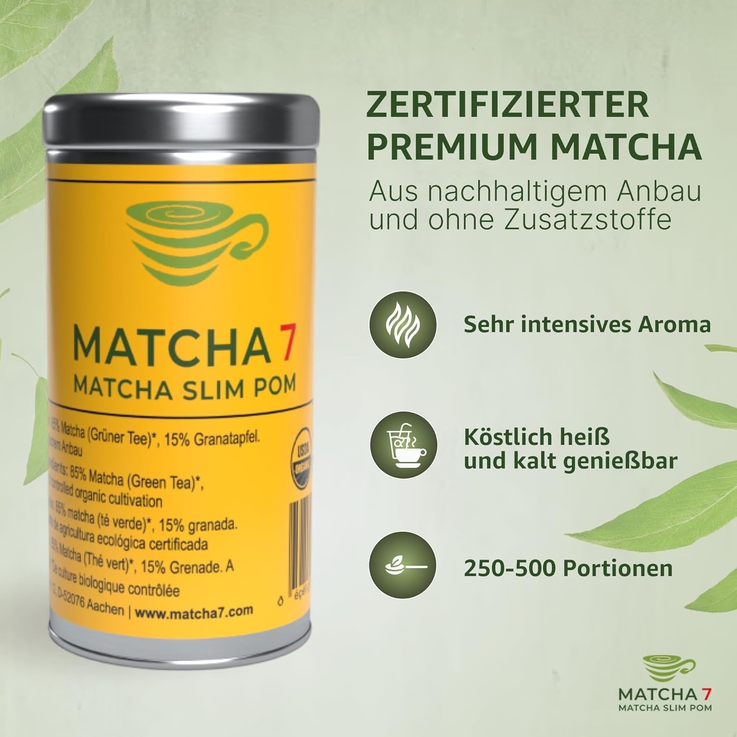 ® Ceremonial Matcha Pulbere X Rodie 100G [Susține slăbirea și metabolismul] - Ceai verde pentru un stil de viață activ și sănătos - Ceai verde fără aditivi (pur și natural)