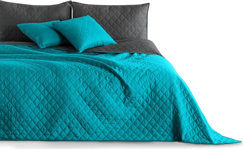 Decoking Cuvertură de pat 200 X 220 Cm Grafit Antracit Gri Argint Cuvertură de pat cu două fețe ușor de întreținut Axel Paturi si Cuverturi Besuche den DecoKing-Store Axel Benzină Grafit 220 X 240 Cm