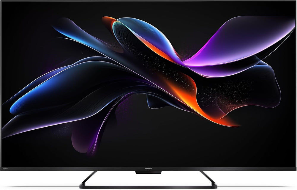 SHARP 55HR7365E – Google TV, 55" UHD, fără ramă, 144 Hz, QLED, HDR10, Dolby Vision HDR, Asistent Google cu microfon, Chromecast, Bluetooth, Dolby Atmos 2x12 W, HDMI 2.1 x4, USB x2, Culoare Negru