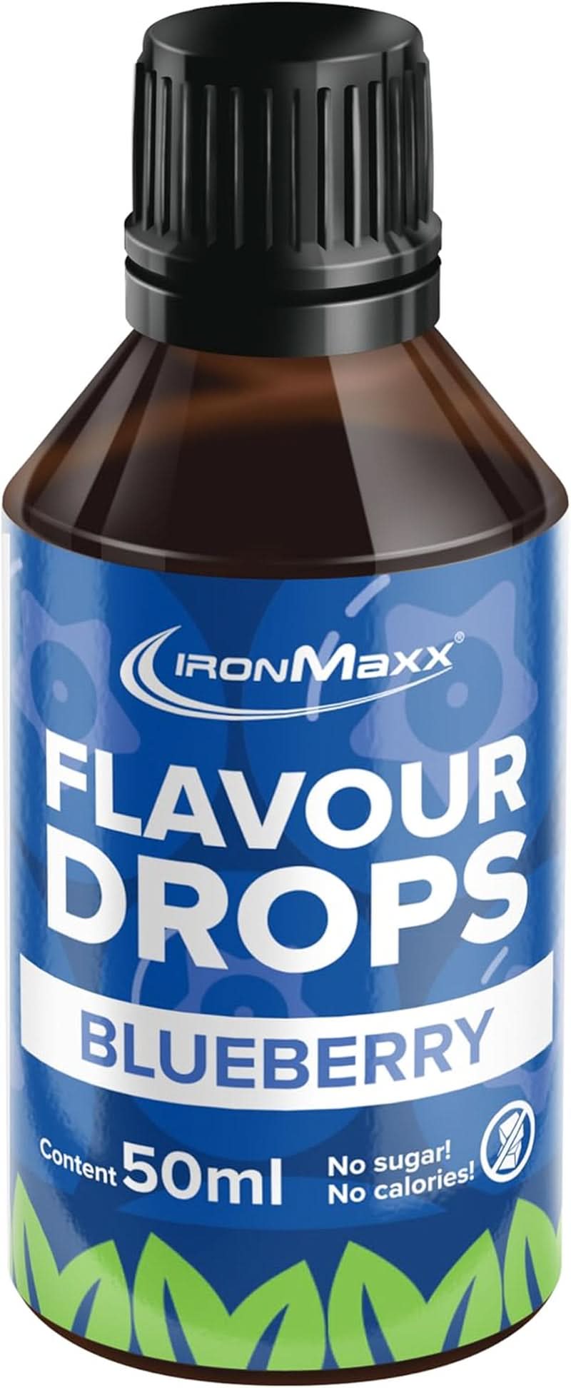Ironmaxx-smagsdråber - Ingen kalorier og ingen sukker, 50 ml Naty Shop Blueberry-smag