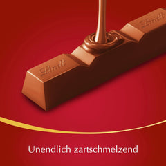 Lindt Chokolade | LINDOR mælkechokoladestænger, Kampagnetilbud | 100 g | 4 LINDOR mælkechokoladebarer med smelte-i-mund-fyld | Chokoladestænger (pakke med 3)
