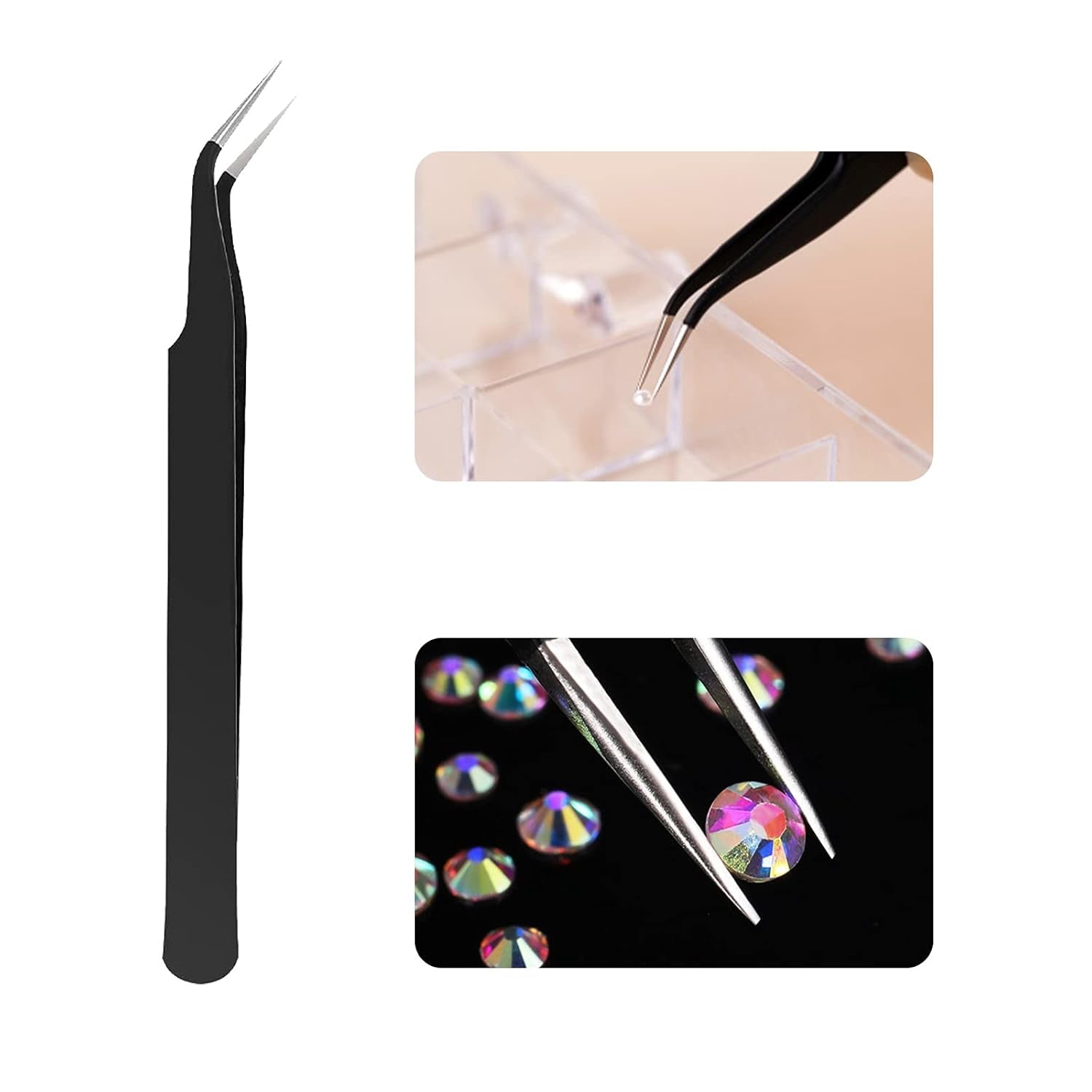 ANGNYA 4000 Stück Strasssteine Nägel Nail Art Strasssteine Dekorationen Nagelsteine Für Nail Art Zubehör Und Klare Kristall Strasssteine Handwerk Mit Pick up Pinzette Und Strass Picker Dotting Pen…