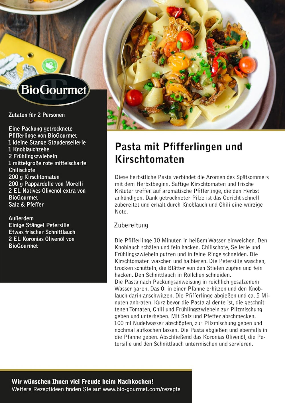 BioGourmet Pappardelle med hvedekim - Økologisk bred pasta til gryderetter og saucer - med ekstra næringsstoffer | 500 g økologisk og vegansk