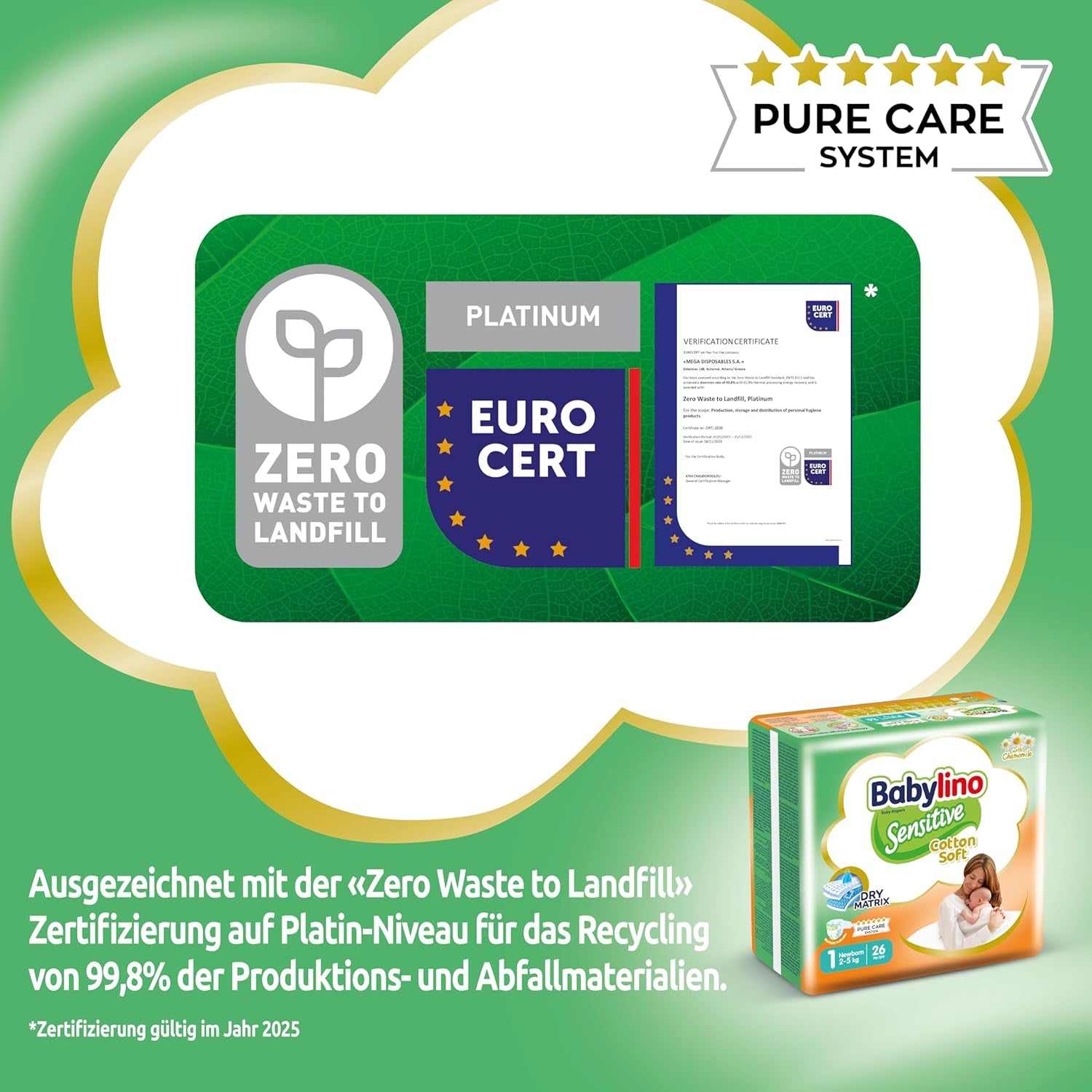 Følsomme babybleer, str. 1, nyfødt (2-5 kg), 26 stk