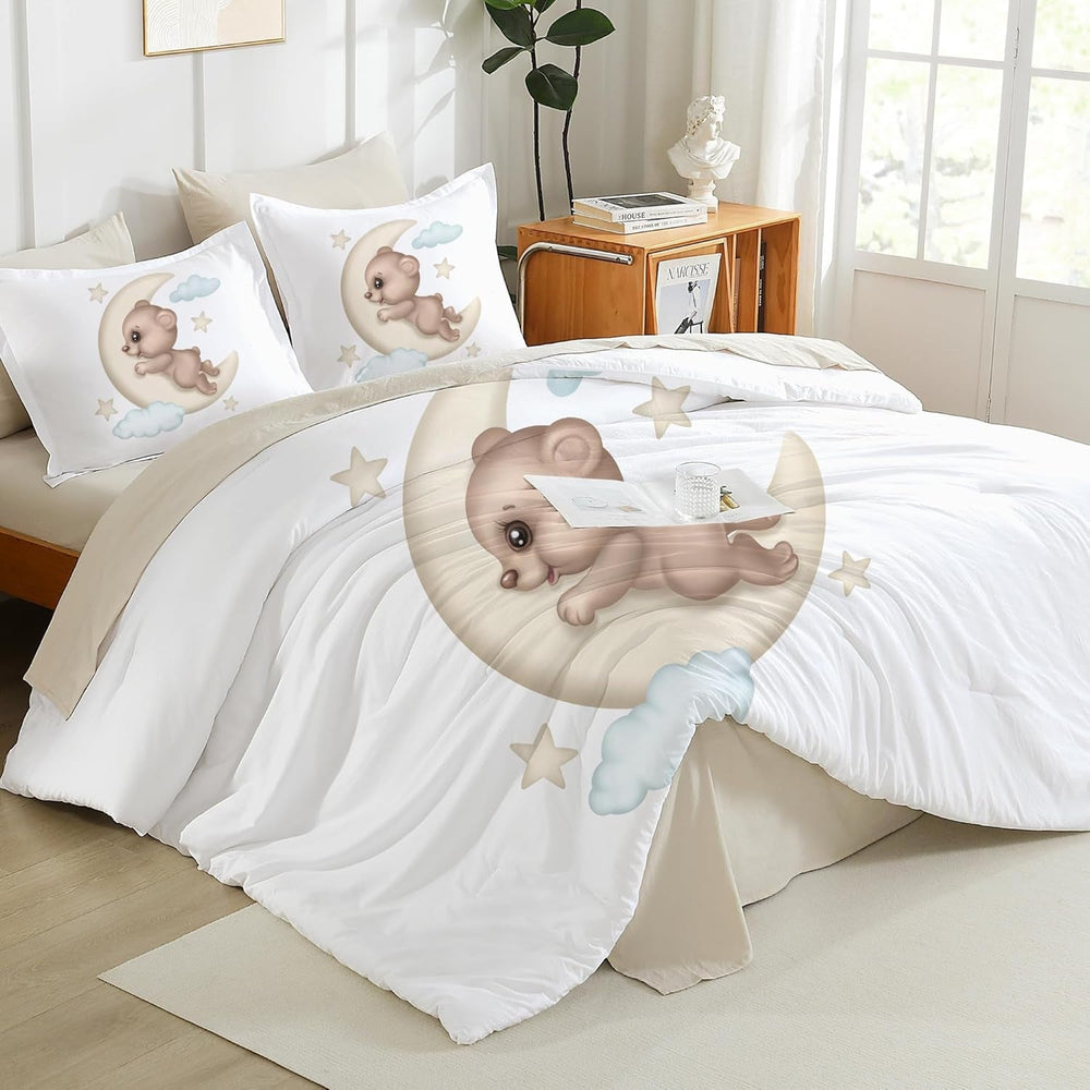 Sengetøj til børn, forskellige størrelser og forskellige animerede figurer Sengetøj - børn Naty Shop Bamse 135X200Cm+80X80Cm