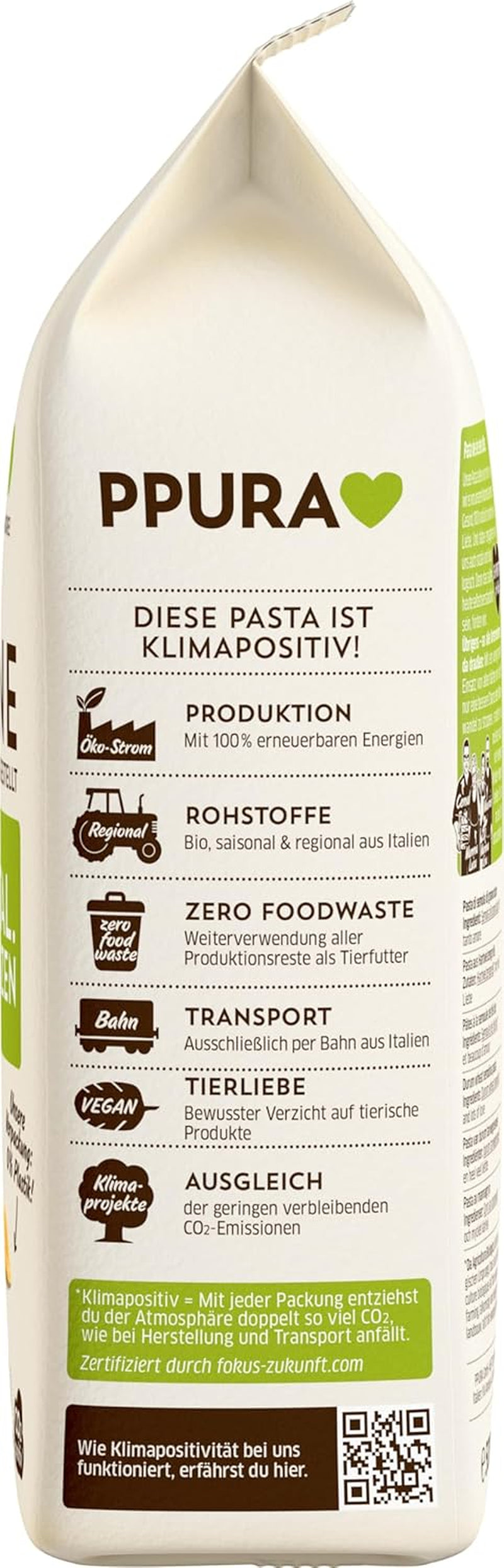 PPURA Økologisk Durum Wheat Penne Pasta 500g, 100% naturlig rørformet pasta, Made in Italy - Italiensk pasta uden tilsætningsstoffer, farvestoffer eller konserveringsmidler