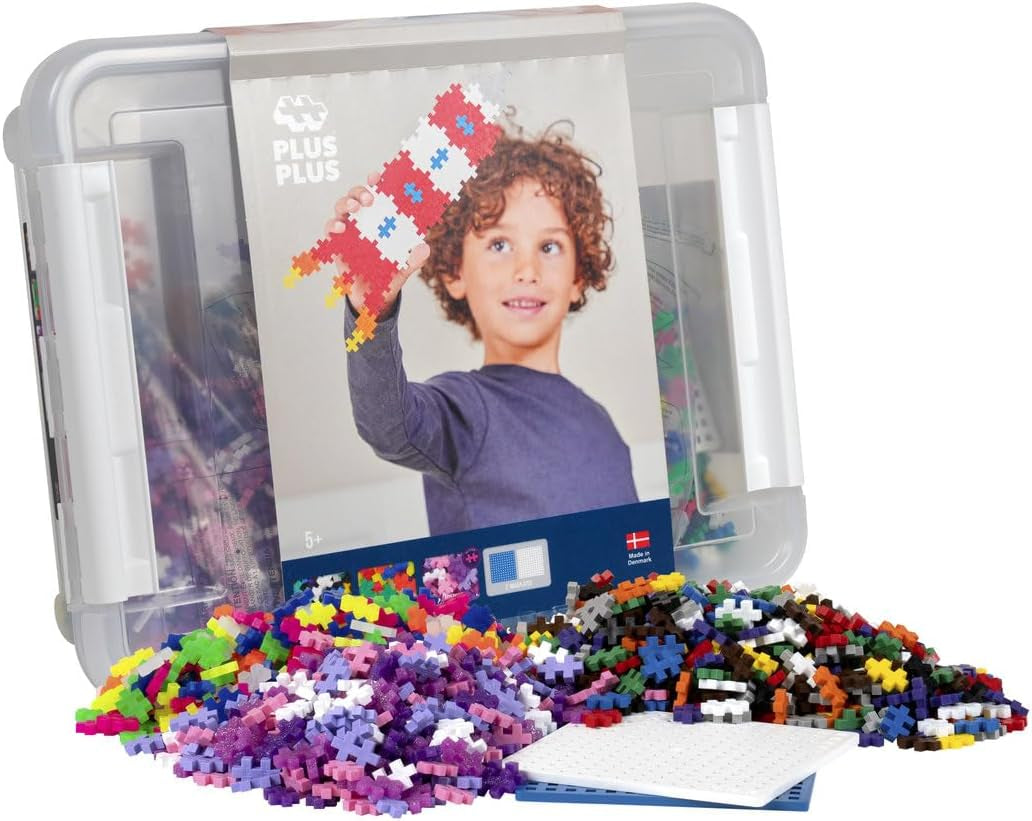 Plus-Plus 9603406 Kreativ-Bausteine ​​Box, Geniales Konstruktionsspielzeug, 2400 Teile